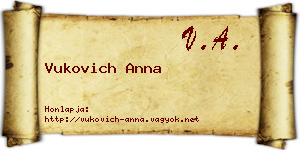 Vukovich Anna névjegykártya