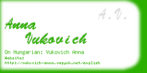 anna vukovich business card